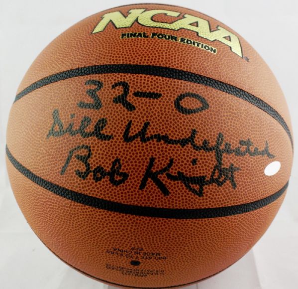Bob Knight Rare NCAA Model Basketball w/ "Still Undefeated 32-0" Inscription (Steiner Sports)