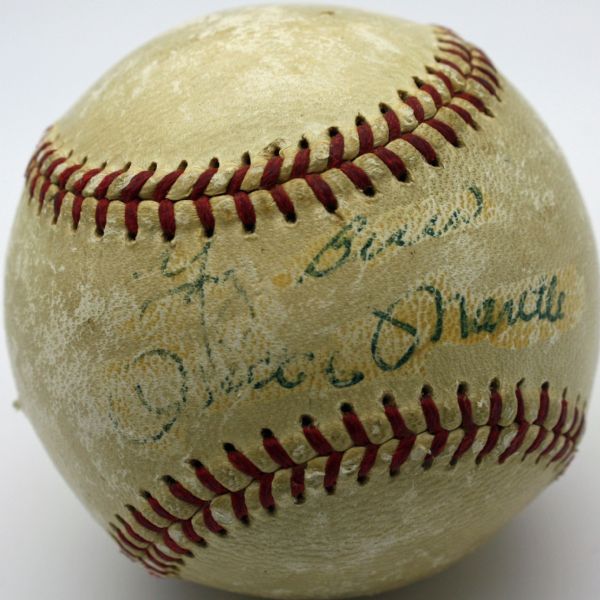 Vintage Mickey Mantle & Yogi Berra Dual Signed OAL Baseball (PSA/DNA)