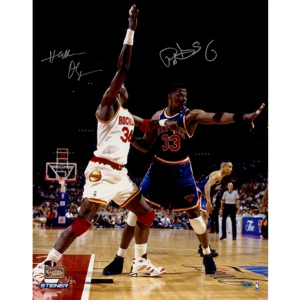 Patrick Ewing & Hakeem Olajuwon Dual Signed Limited Edition 16" x 20" Color Photo (Steiner)