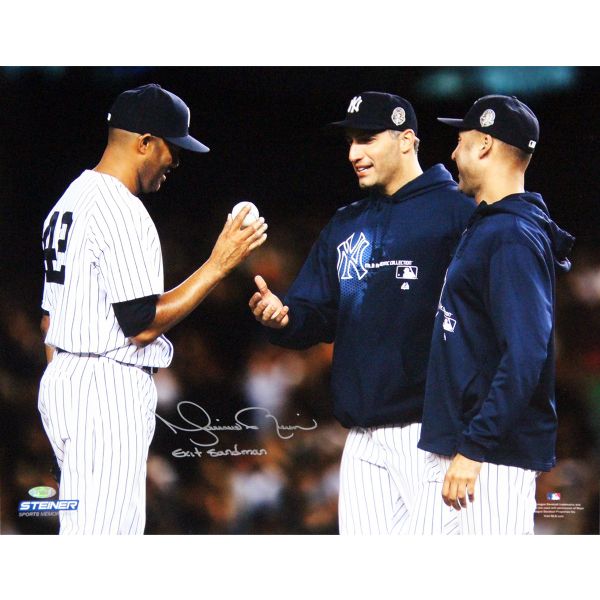 Mariano Rivera Signed & Inscribed "Exit Sandman" 8" x 10" Color Photo From Last Ever Yankee Outing! (Steiner)