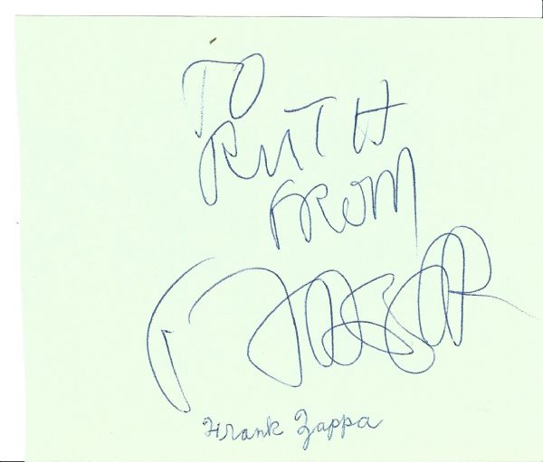 Near-Mint Frank Zappa Signed 4" x 5" Album Page (REAL/Epperson)