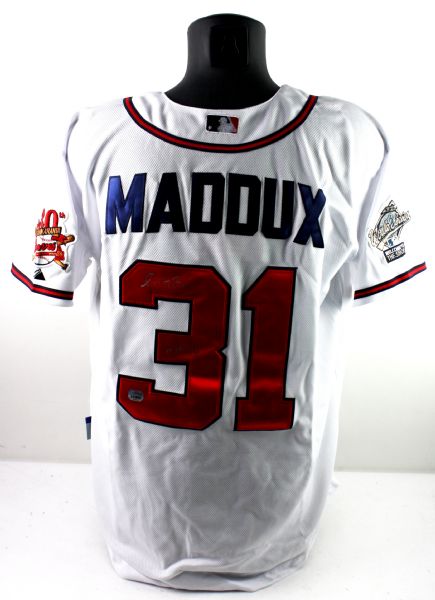 Greg Maddux Signed Atlanta Braves World Series Jersey w/ "HOF 14" Inscription (Fanatics)