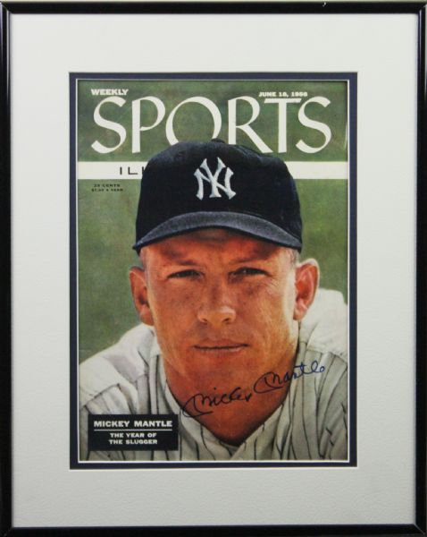 Mickey Mantle Signed & Framed Original 1956 Sports Illustrated Magazine (JSA)