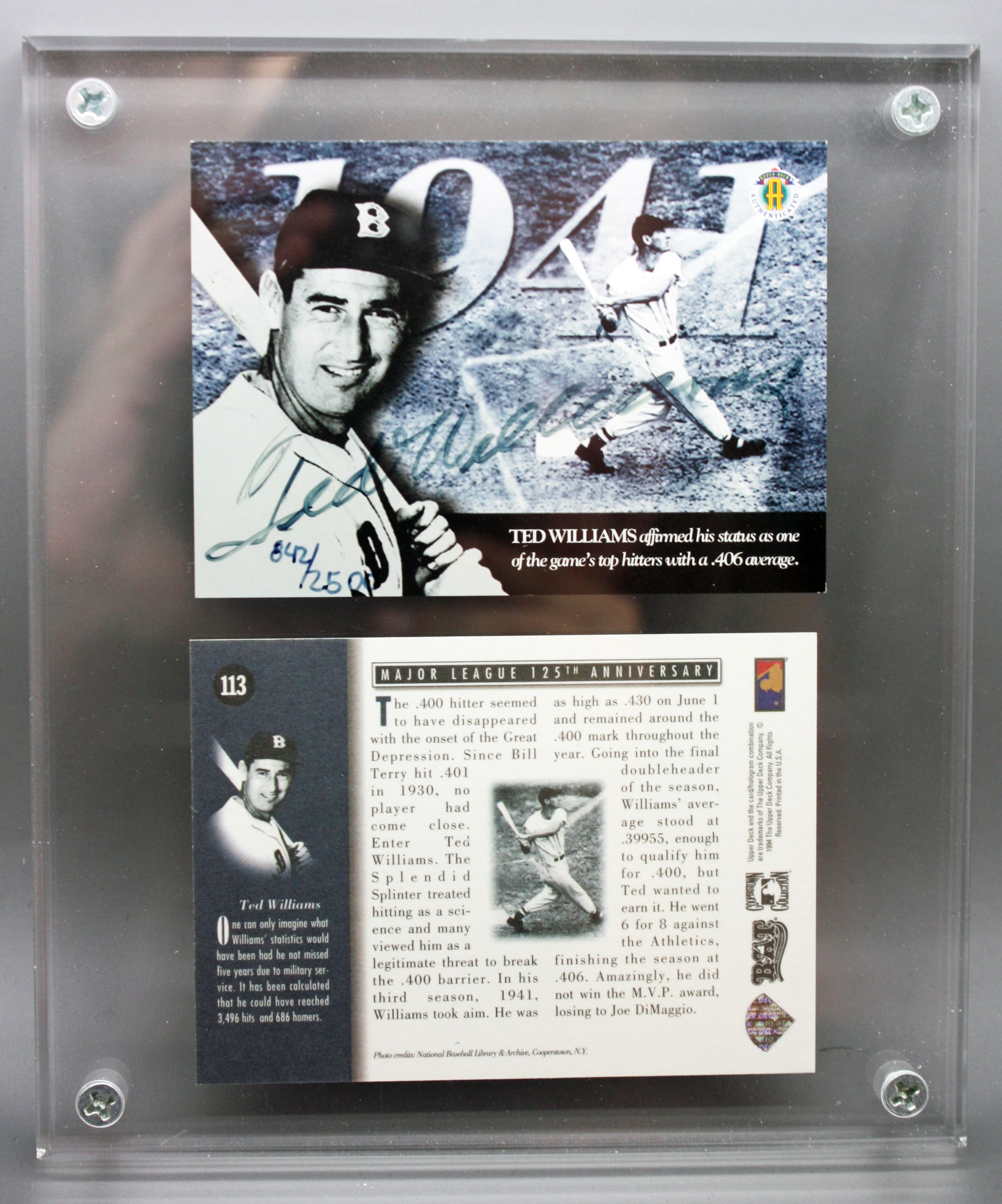 Ted Williams plays in 1941 to hit .406