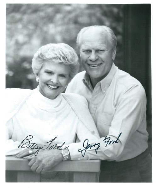 Gerald & Betty Ford Dual Signed 8" x 10" Black & White Photo (PSA/JSA Guaranteed)