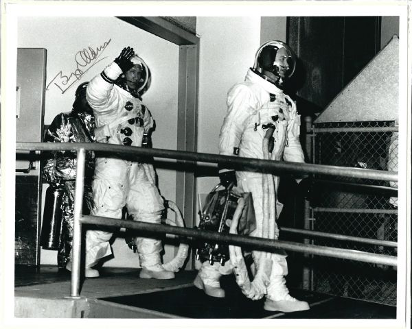 Buzz Aldrin Signed 8" x 10" Black & White Cardstock Photo (PSA/JSA Guaranteed)
