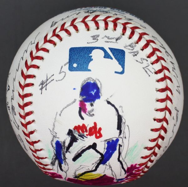 LeRoy Neiman Hand Painted & Signed Original OML Baseball w/ David Wright! (PSA/JSA Guaranteed)