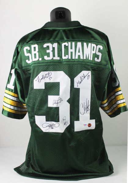 Green Bay Packers Multi-Signed Super Bowl 31 Jersey w/6 Signatures (PSA/DNA)