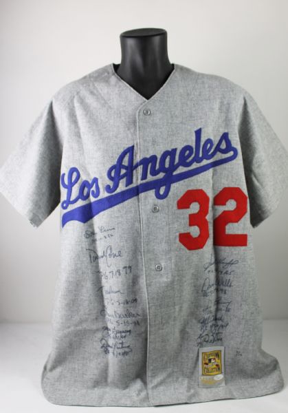 Perfect Game Pitchers Stunning Limited Edition Multi-Signed Dodgers Jersey w/ 11 Signatures! (JSA)