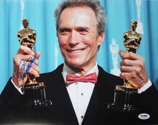 Clint Eastwood Signed 11" x 14" Color Photo with Academy Awards! (PSA/DNA)