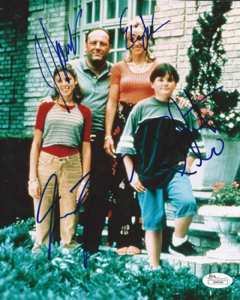 The Sopranos Cast Signed 8" x 10" Color Photo w/Gandolfini, Falco, Iler & Sigler (JSA)
