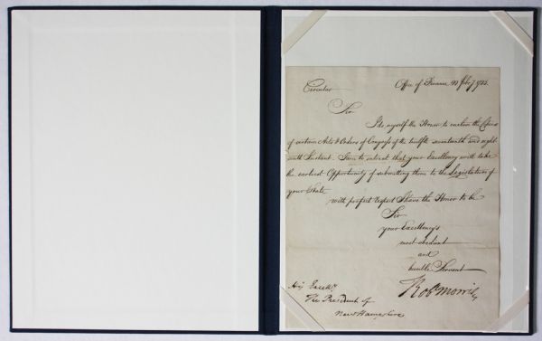 Robert Morris Rare Signed Revolutionary War Era Office Of Finance 1783 Letter (PSA/JSA Guaranteed)