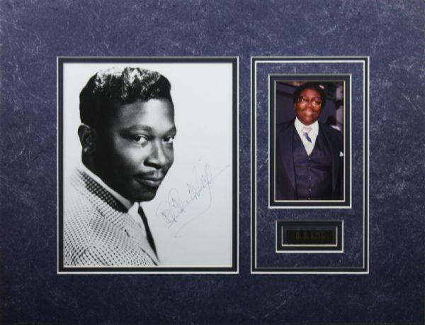 B.B. King Signed & Matted 8" x 10" Black & White Photo Display (REAL/Epperson)