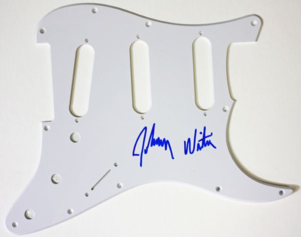 Johnny Winter Signed Stratocaster Style Guitar Pick Guard (PSA/JSA Guaranteed)