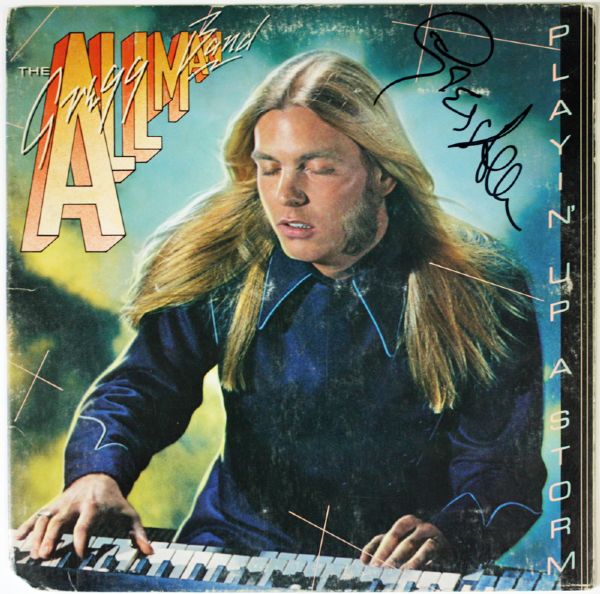 Gregg Allman Signed "Playin Up A Storm" Record Album Cover (PSA/JSA Guaranteed)