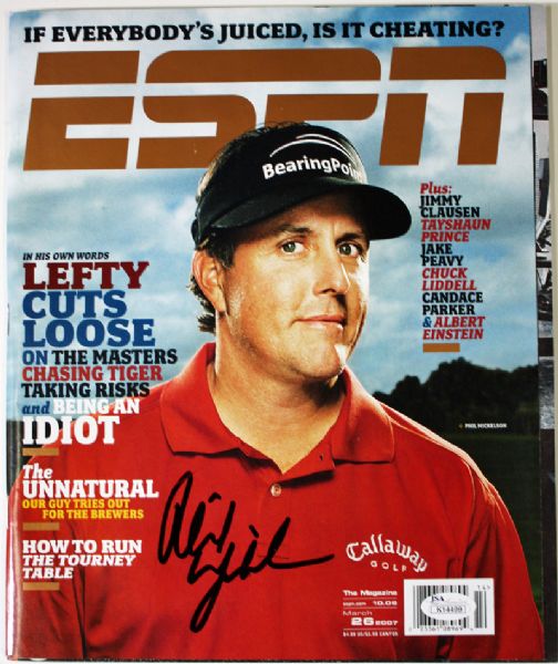 Phil Mickelson Signed March 2007 ESPN Magazine (JSA)