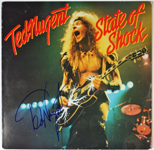 Ted Nugent Signed "State of Shock" Record Album (PSA/JSA Guaranteed)