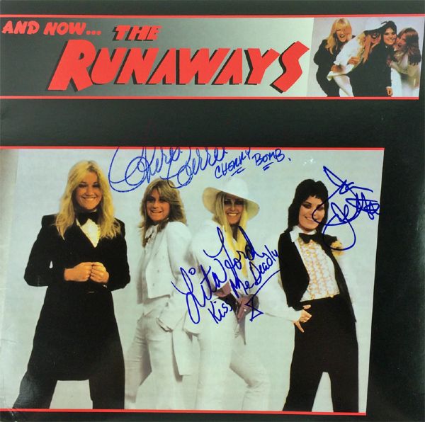 The Runaways (Lita Ford, Joan Jett & Cherie Currie) Group Signed "And Now..." Album with Inscriptions (3 Sigs)(PSA/JSA Guaranteed)