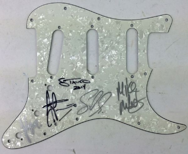 Staind Group Signed Strat Style Guitar Pick Guard (PSA/JSA Guaranteed)