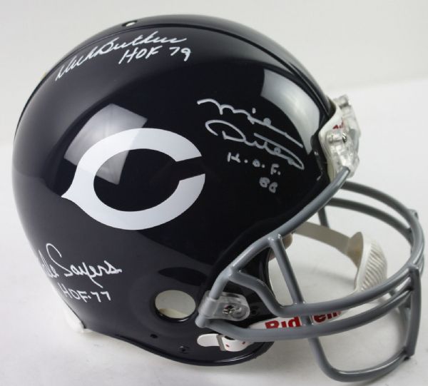 Chicago Bears Greats Signed PROLINE Full Sized Throwback Helmet w/Ditka, Sayers & Butkus (PSA/DNA & JSA)