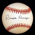 President Ronald Reagan Superb Signed OAL Baseball (JSA)