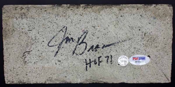 Unique Jim Brown Signed Original Brick from Cleveland Municipal Stadium! (PSA/DNA)