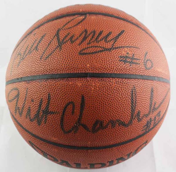 Wilt Chamberlain & Bill Russell Dual Signed Spalding NBA Game Model Basketball (PSA/JSA Guaranteed)