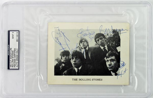 Rolling Stones Vintage Group Signed Fan Club Photo Graded MINT 9 w/ Brian Jones! (PSA/DNA Encapsulated)