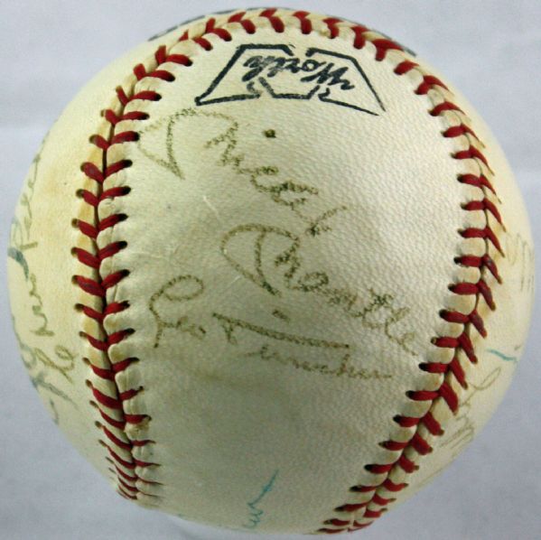 Mickey Mantle, Billy Martin, Leo Durocher & Others Multi-Signed Vintage Baseball (PSA/JSA Guaranteed)