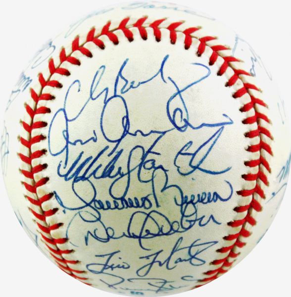 1999 World Champion New York Yankees Team Signed Baseball w/ Rare Jeter/Rivera Panel! (PSA/DNA Guaranteed)
