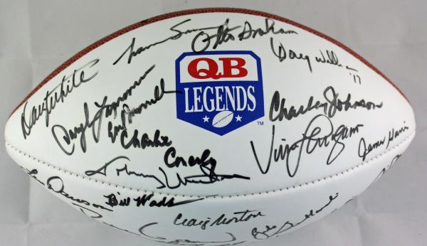 QB Legends Multi-Signed Football w/ Unitas, Manning, Grahm, Dawson, Blanda & More! (JSA)