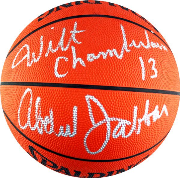 Wilt Chamberlain & Kareem Abdul-Jabbar Stunning Dual Signed Basketball (PSA/JSA Guaranteed)