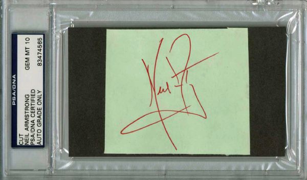 Apollo 11: Neil Armstrong Signed Sheet - PSA/DNA Graded GEM MINT 10! (PSA/DNA Encapsulated)