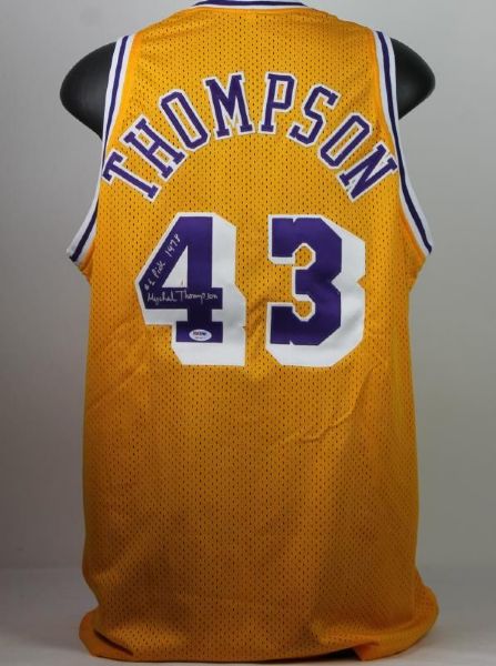 Mychal Thompson Signed & Inscribed "#1 Pick 1978" Lakers Jersey (PSA/DNA)