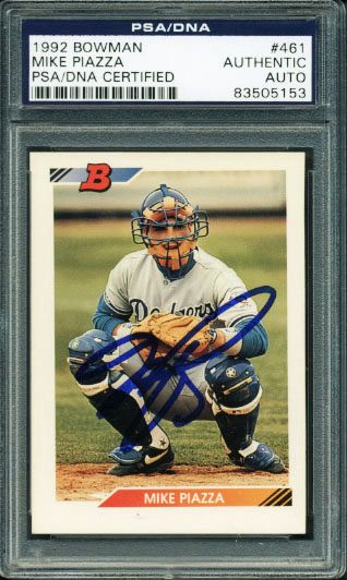 Mike Piazza Signed 1992 Bowman Rookie Card #461 (PSA/DNA Encapsulated)