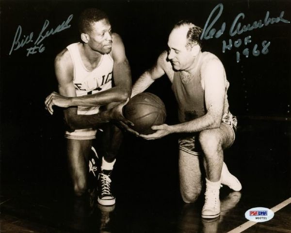Celtic Legends: Bill Russell & Red Auerbach RARE Signed 8" x 10" Photo (PSA/DNA)