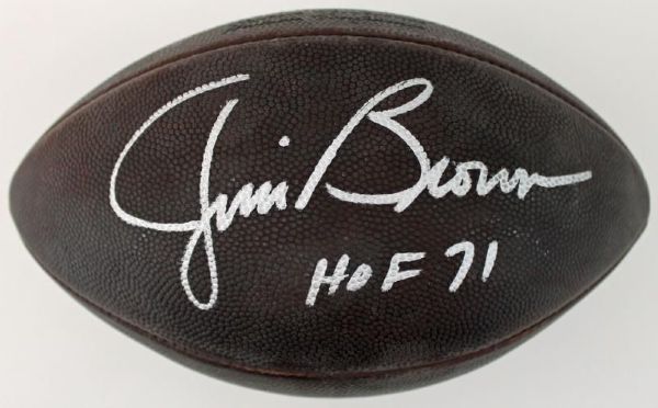 Jim Brown Signed NFL Official Leather "Duke" Game Model Football w/HOF 71 Insc. (Rozelle)(JSA)