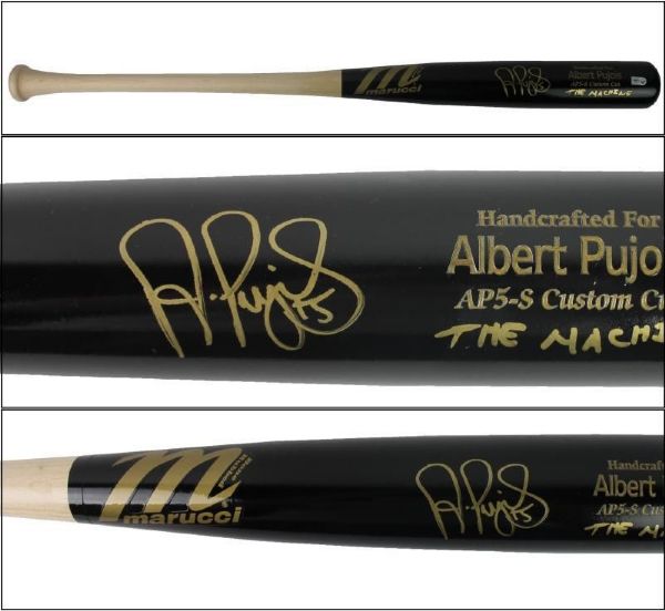 Albert Pujols Signed Marucci Personal Model Bat with "The Machine" Insc. (MLB)