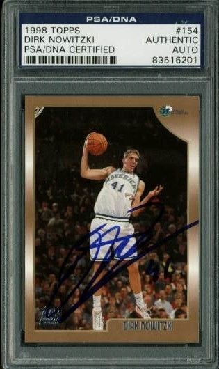 Dirk Nowitzki Signed 1998 Topps Rookie Card #154 (PSA/DNA Encapsulated)