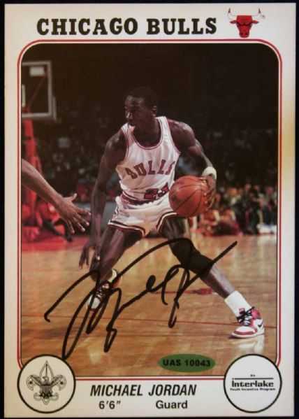 Michael Jordan Signed RARE 1985 Interlake Bulls Large Format Rookie (UDA)