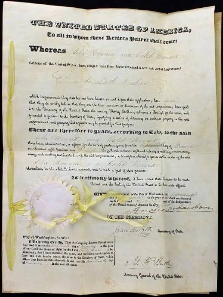 President Andrew Jackson Signed 1834 Patent Document (PSA/DNA)