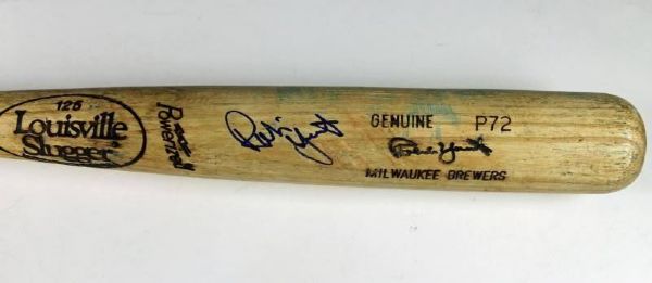 Robin Yount 1991-93 Game Used & Signed Louisville Slugger Personal Model Bat (MEARS Graded A9)