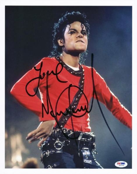 Michael Jackson Signed & Inscribed 11"x14" Color Photo (PSA/DNA)