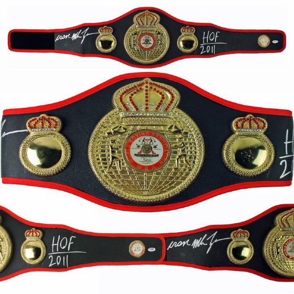 Mike Tyson Signed & Inscribed Full-Sized Boxing Belt (PSA/DNA ITP)