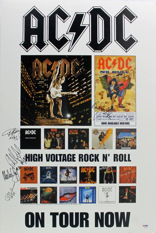 acdc signed memorabilia