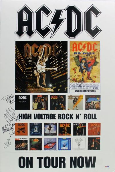 AC/DC Band Signed 18"x27" Tour Poster (PSA/DNA