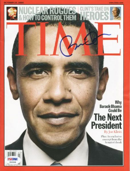 Barack Obama Signed October 23, 2006 TIME Magazine (PSA/DNA)