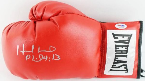 Evander Holyfield Signed Red Everlast Boxing Glove (PSA/DNA)