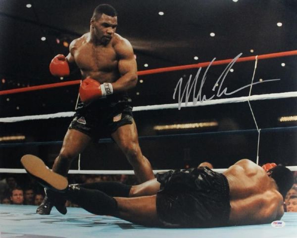 Mike Tyson Signed 16"x20" Photo vs. Trevor Berbick (PSA/DNA)