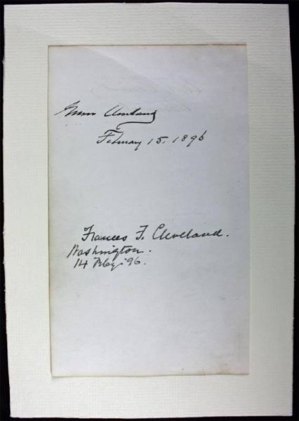President Grover Cleveland & Frances Cleveland Signed 5"x8" Autograph Cut (PSA/DNA)